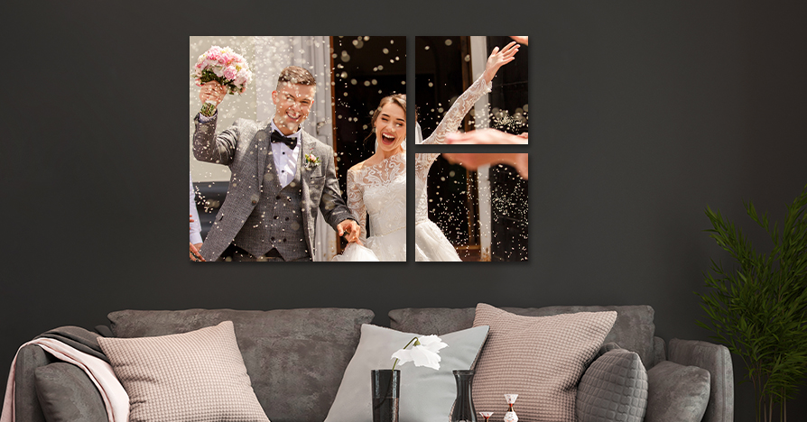 Split canvas print as wedding gifts