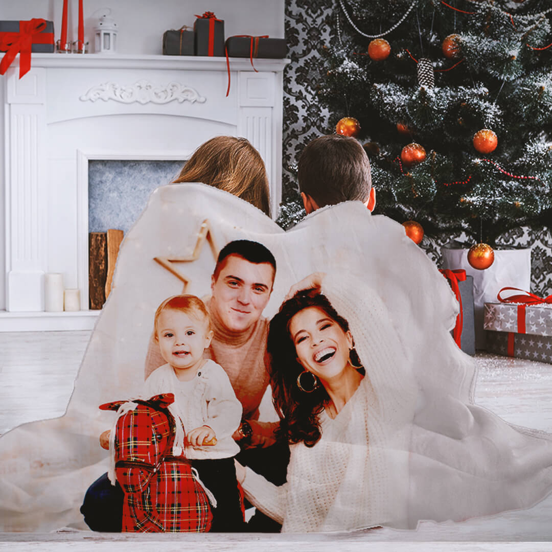 Custom photo blanket before christmas sale